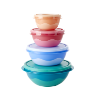 Set of 4 Colourful Round Food Storage Containers By Rice DK
